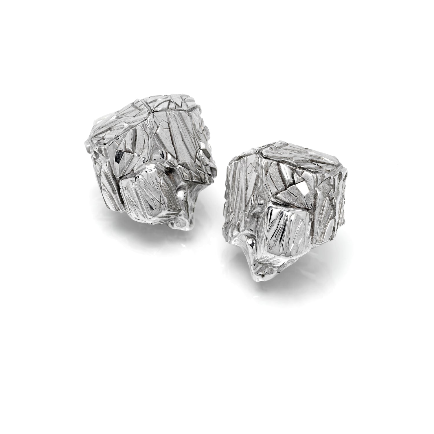 VORONOI RHODIUM EARRINGS