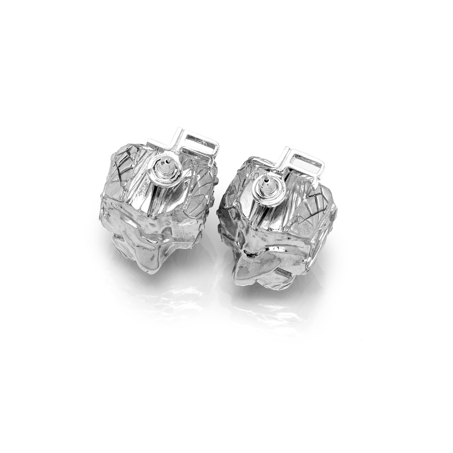 VORONOI RHODIUM EARRINGS