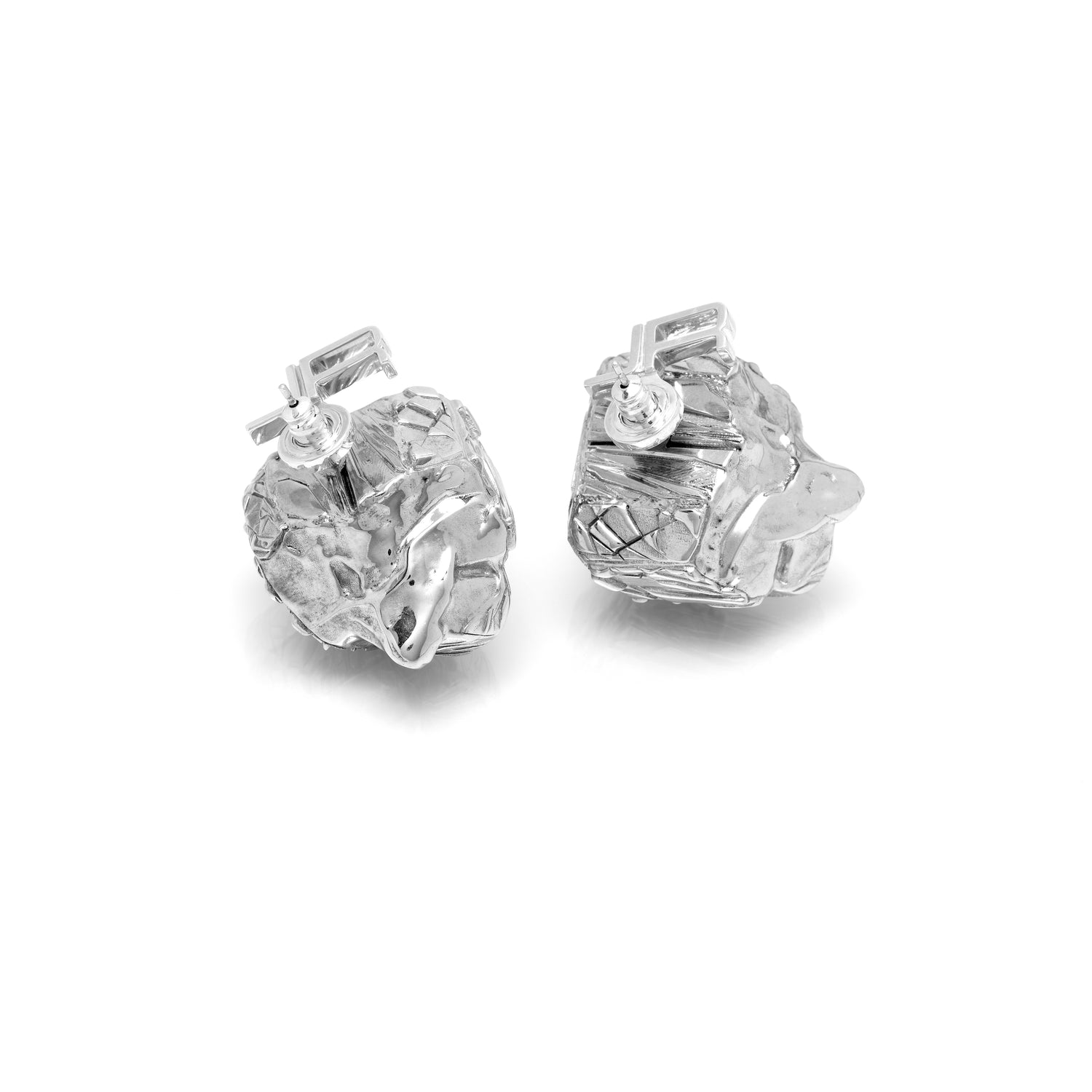 VORONOI RHODIUM EARRINGS
