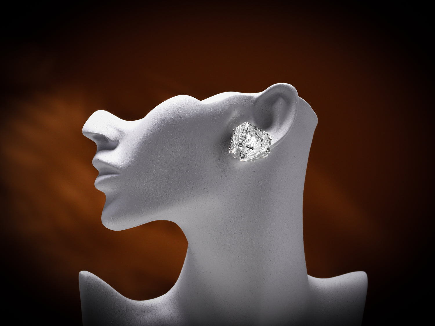 VORONOI RHODIUM EARRINGS