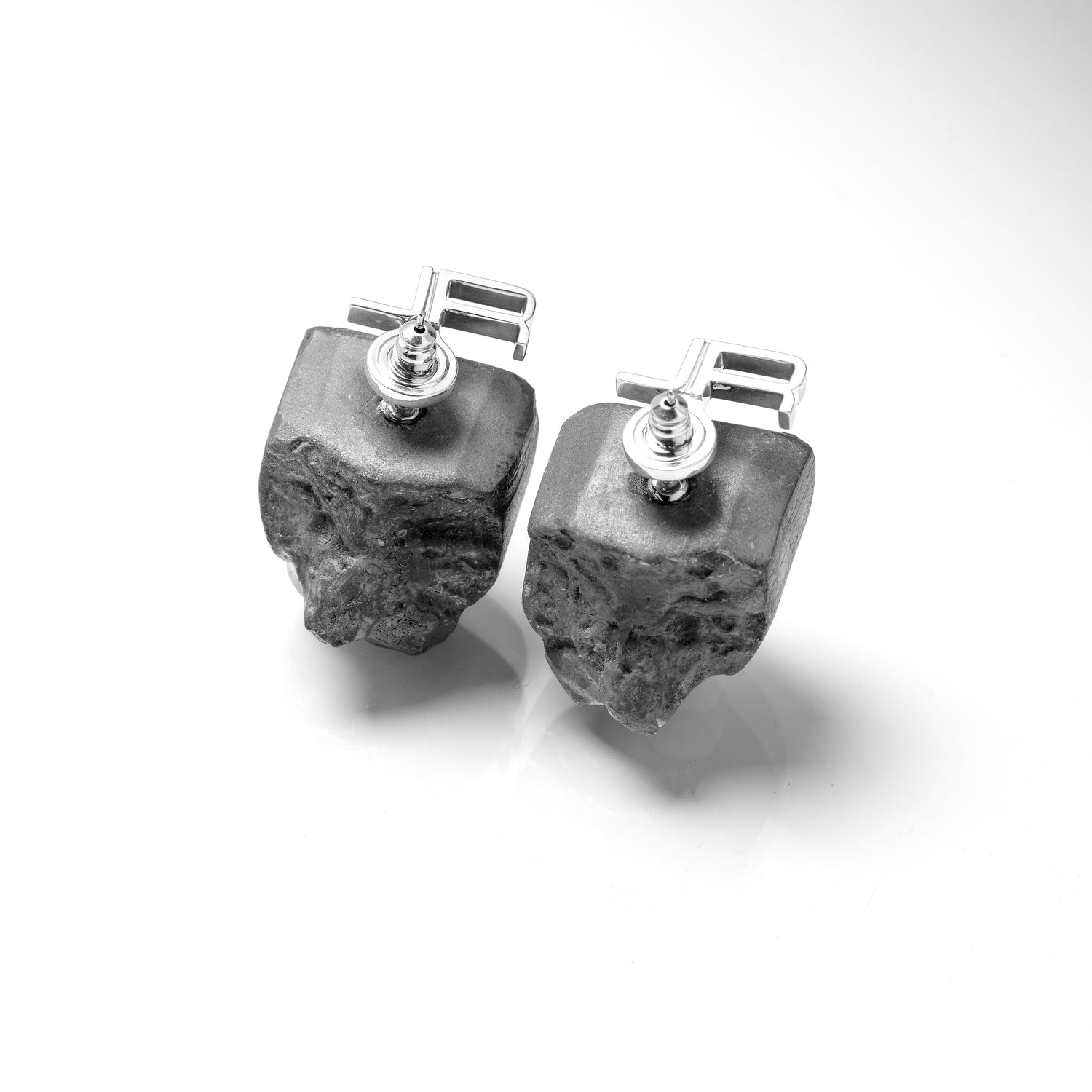Grey Concrete Rock Earrings